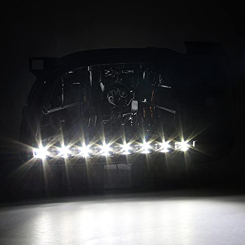 AKKON - 1 Piece Set For 2001 2002 2003 2004 Toyota Tacoma Pickup Truck Black Headlights w/Black Trim Corner Signal Lamps