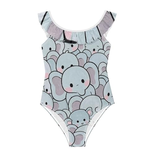 Traje de baño para niña SyXIOP con elefantes, ideal para jugar bajo el sol del verano