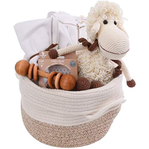 Organic Baby Gift Basket - Innocent Lamb - Organic and Handmade Newborn Essentials and Toys
