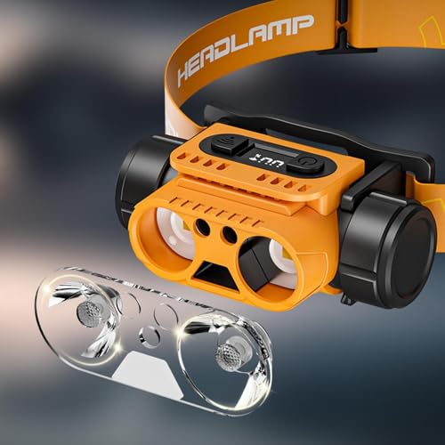 Linterna frontal recargable ajustable con sensor de luz cómoda 7