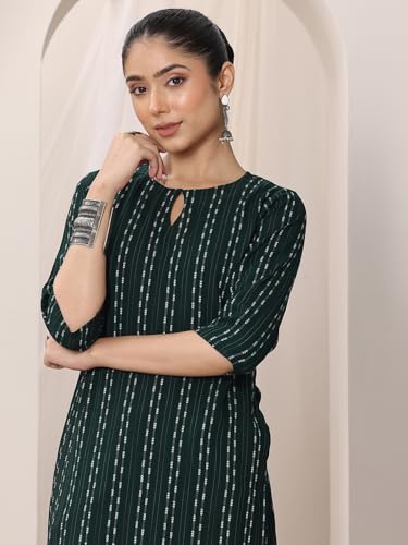 Image of Libas Woven Design Viscose Straight Kurta for Women Suit