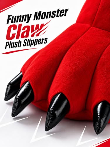 Image of acdiac Unisex Soft Monster Claw Slippers Fun Dino Slippers Animal Paw Shoes For Men Women Boy Girl With Home Halloween Party Cosply Costume Footwear