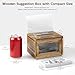 BWODYAY Wood Donation Box for Fundraising, Suggestion Box with Slot & Lock, Small Burnt Wood Tip Jar for Bar, School Voting, Office Event Supplies