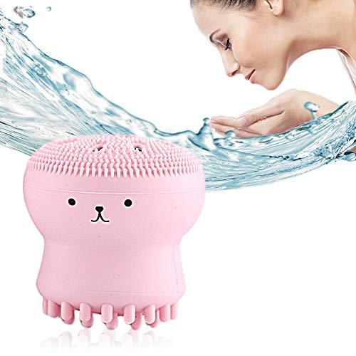 AKARAN Octopus Design Silicone Facial Cleansing Brush Face Exfoliator Massager Beauty Tool All in One Deep Pore Cleansing Sponge & Brush, For Exfoliating, Massage, Cleansing Soft Brush