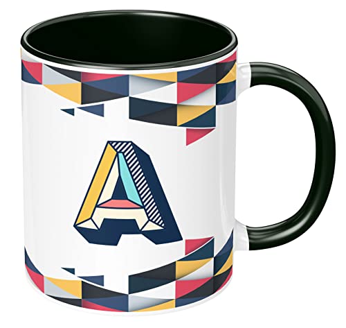 Image of 3D Colorful Alphabet Letter A Printed Coffee Mug For Girls Boys Friends Love Kids Best Gift For Birthday Anniversary Initial Letter A (Microwave Safe Ceramic Tea Coffee Mug-350ml) - ABV3TM2 01