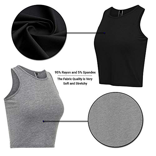 Pack of 2 Gym Cute Workout Long Crop Tops for Women - Athletic Workout Tank Top