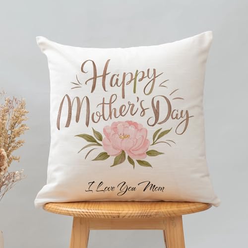 Image of TIED RIBBONS Gift for Mom, Birthday Gift for Mom Gift Combo Women Wife Mother in Law Mummy | Artificial Flower With Pot | Printed Cushion with Filler (12 X 12 Inch) | Chocolate Gift Pack | Card
