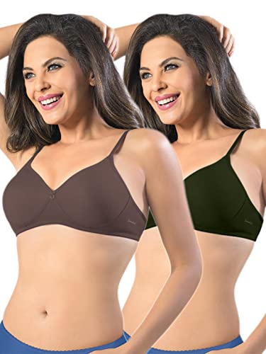 Image of SONARI Womens Non Padded Cotton Bra | Wire Free, Medium Coverage, Seamless Cups, Comfortable Polyester Cotton Blend Fabric | Adjustable Straps, Ideal for Everyday Wear - Smile