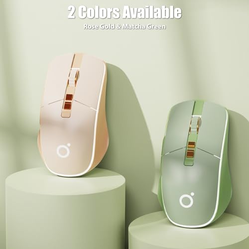 Image of Wireless Gaming Mouse Tri-Mode 2.4Ghz /Bluetooth 5.0 /Wired USB-C with RGB LED Backlit 5-Level DPI Rechargeable Ergonomic Silent Optical Mice for iMac /MacBook /Computer /Laptop, Matcha Green