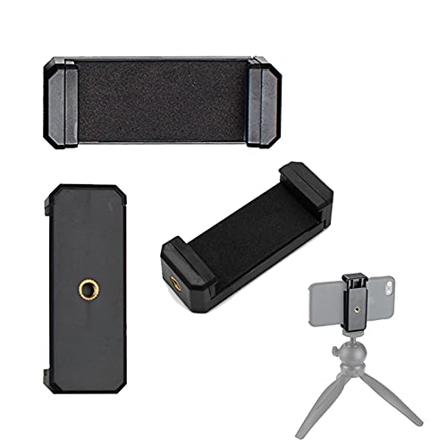 Adurei Adaptateur Pince Universel de Trépied de Smartphone Compatible avec iPhone Samsung Galaxy et Plus de Téléphones Portables - Utilisé sur Trépied et Bâton Selfie Stick (2 Pack, Noir)