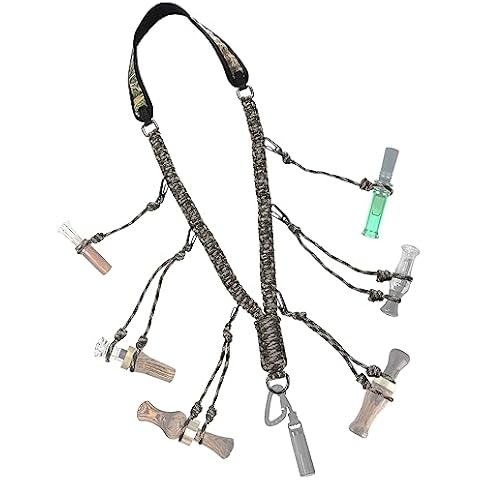 PAMASE Duck Call Lanyard - Duck Whistle Hunting Accessories with 10 Removable Loops, Camo Woven Goose Call Carry, Christmas Outdoor Predator Gear Gifts for Hunter - Without Duck Call Cover