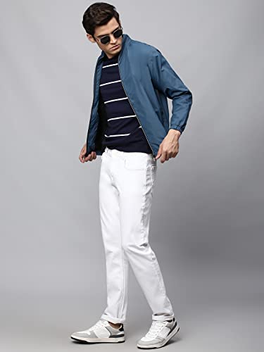 Image of Dennis Lingo Polyester Regular Fit Full Sleeves Men's Solid Shell Jacket with 2 Pockets - Lightweight Casual Winterwear for Men