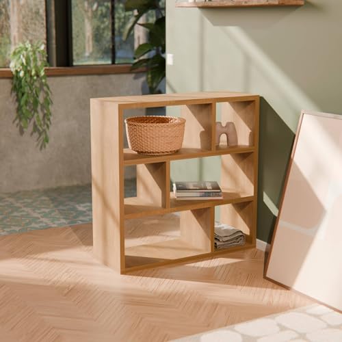 Libreria Asimmetrica A 3 Livelli Con 6 Vani, Albero Di Mango - 2