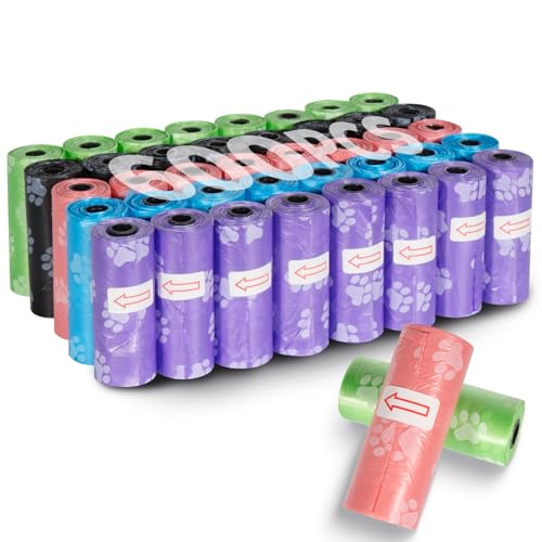 KOMABLEN 600 Stück Hundekotbeutel biologisch Abbaubar, 40 Rollen Kotbeutel für Hunde,...