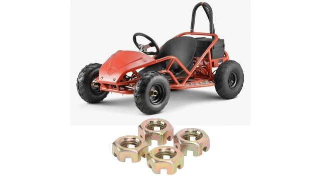 Image of 4PCS M10 Hex Slotted Nuts Steel Alloy Zinc Plating Wheel Alxe Hub Castle Nut for 50 to Quad Dirt Bike ATV Go Kart