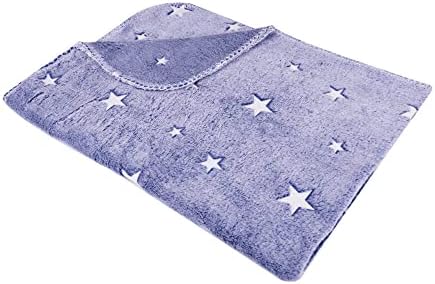 allpetsolutions Blue Glow in the Dark Fleece Dog Blanket | Luminous Dog Throw | Warm Puppy Blanket | Cosy Cat Throw | Washable Pet Blanket | Soft Blanket for Pets | Fluffy Pet Bedding | 100 x 70cm