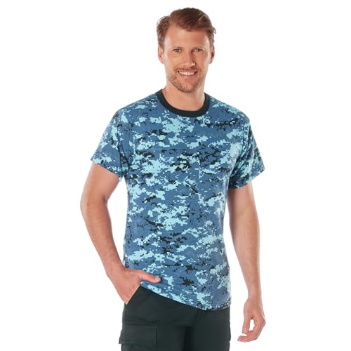 Image of Rothco Camo T-Shirt | Men's Short Sleeve Camouflage Crew Neck Base Layer Rugged Outdoor Hiking Workout Gym Tee Shirt