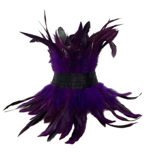Blausky 1 gargantilla gótica de plumas, collar de plumas para estola de plumas, Halloween, collar de plumas, cuello de plumas, bufanda para fotos, cosplay, fiesta, lila A