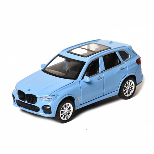 Image of Braintastic Model Diecast Car Toy Vehicle Pull Back Friction with Openable Doors Light & Music Toys for Kids Age 3+ Years (AK Metal Series BMW Blue)