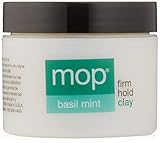 MOP Basil Mint Firm Hold Clay, 2 Oz., Long Lasting Hold, Definition, Textured Matte Finish For All Hair Types
