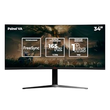 Monitor Gamer Pichau Nexus Wide 34 | 34 Polegadas | Painel VA | WQHD (2K Ultrawide) | Curvo | 1ms | 165Hz | FreeSync | HDMI/DP | PG-NXSW34-BL01