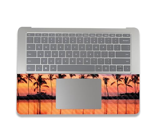 Image of MightySkins Carbon Fiber Skin Compatible with Microsoft Surface Laptop Studio 2 (2023) Full Wrap Kit - Line of Palms | Protective, Durable Textured Carbon Fiber Finish | Made in The USA