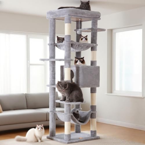 Árbol para gatos grande 69 in con perchero cómodo miniatura 2