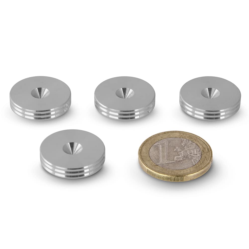 PrecisionGeek Roestvrijstalen Onderleggers voor Luidsprekerspikes/Boxen Spikes. ø 20 mm - 8 stuks