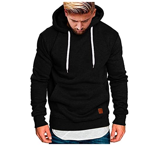 Generisch Sweat à capuche d'entraînement avec grand pull de course pour homme, Noir , 5XL