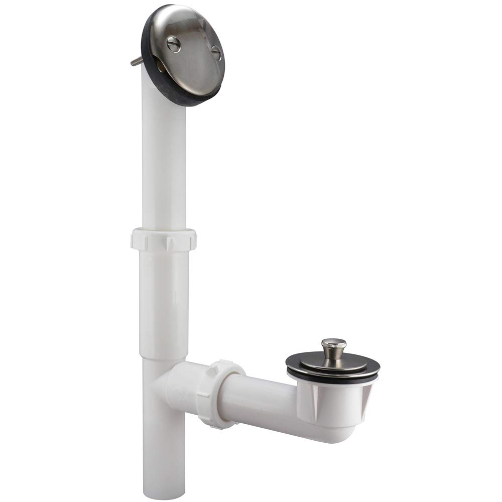 Plumb Pak K84WDSBN Roller Ball Style Bath Drain Kit with Plastic Tubing, Brushed Nickel