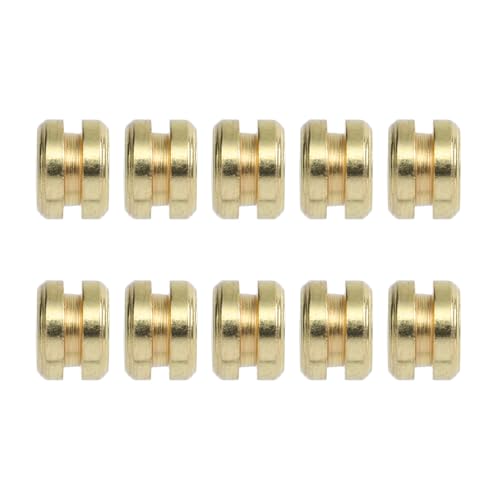 Kisangel Cuentas de Cuerda Doradas para Guitarra de Aleación de Zinc Accesorio Práctico para Modificación de Cuerdas, Paquete de 10 Piezas para Guitarra Folk
