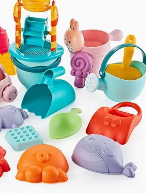 Sandspielzeug Strandspielzeug Junge Mädchen mit Faltbarer Eimer Kinder Sandkasten Spielzeug, 26 PCS Sandförmchen Sandschaufel Kinder, Reise Sand Spielzeug ab 3 Jahr