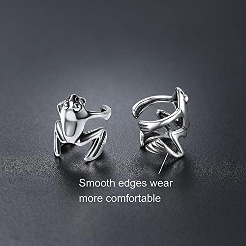 Personalized Ear Cuffs Antique Sterling Silver Clip On Earrings Animal Frog Earrings For Women #TOP3
