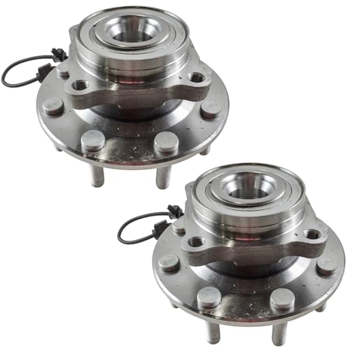 Image of TRQ 2 Piece Front Wheel Bearing & Hub Assembly Set Compatible with 2001-2006 Chevrolet Silverado 3500 2007 Silverado 3500 Classic GMC Sierra 3500 Sierra 3500 Classic