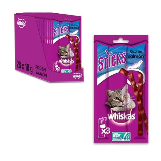 Whiskas Sticks – snack voor katten in verschillende smaken – onweerstaanbare smaakervaring – veel vitaminen en mineralen