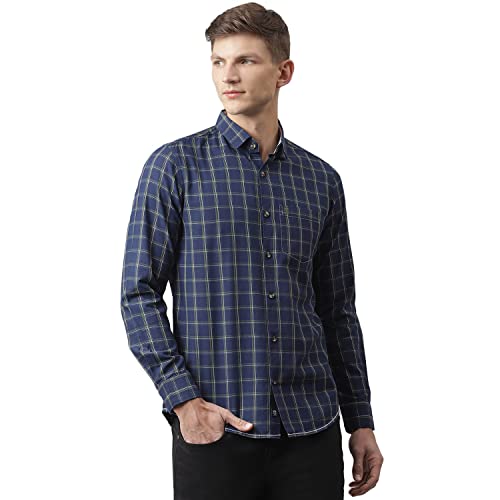 Image of Thomas Scott Men's Polyester Checkered Slim Fit Formal T-Shirt