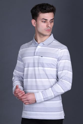 Image of Full Sleeve Polo T Shirt for Men Cotton with Pocket and Collar - Regular Fit Tshirt