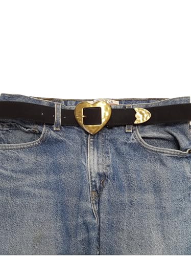 Vintage Love Heart Buckle Belt in Genuine Suede Belt2