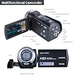 ORDRO Camcorders HDV-V12 HD 1080P Video Camera Recorder Infrared Night Vision Camera Camcorders with 16G Memory Card and 2 Batteries - Image 2