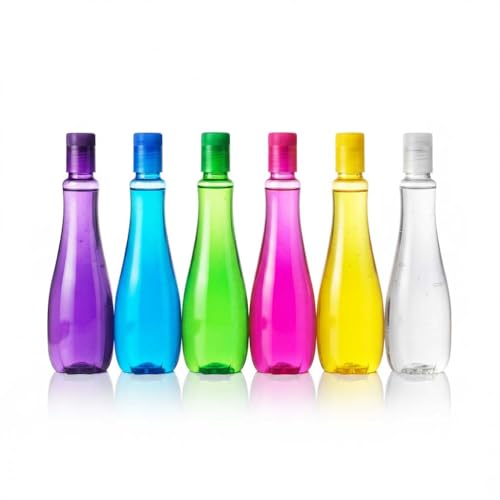 Image of RED WIND Unbreakable 1 Litre Curvy Grip Water Bottles | Pack of 6 | Multicolor | Leakproof Screw Cap | BPA-Free | Bottles for Fridge, Home, Office, School and Travel