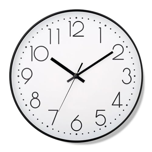 Dewireaey Relojes De Pared para Cocina Funcionan con Batería | 25 Cm Sin Silencioso | Suministros Diarios para Hogar en Entrada Sala de Estar Guardería Patio Escuela Piscina Personas Mayores