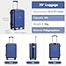 Kono 20 Inch Expandable Cabin Suitcase with Cup Holder & Side Hook, Lightweight PP Hard Shell Carry On Luggage for Short Trips, Airline Approved Small Travel Case (Navy)