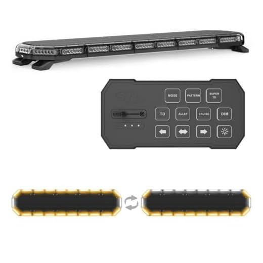SpeedTech Lights Super Take Down K-Force 47 Full Size LED Police Strobe Light Bar Roof Mount Emergency Vehicle Warning Lights for Tow Trucks, Cars, Fire, EMS, Plows, Wreckers - Amber/Amber