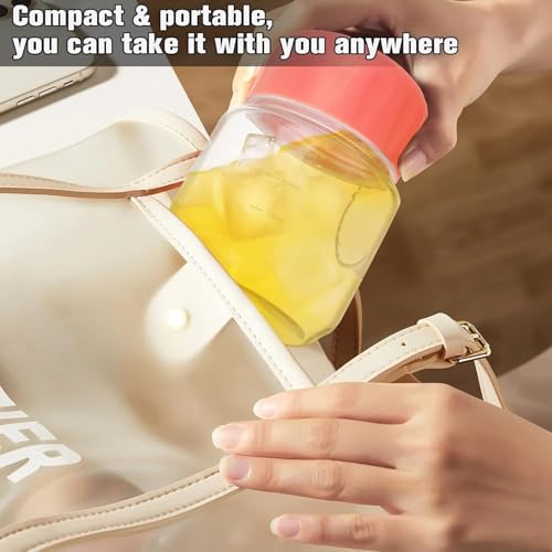 Image of Baby Milk Bottle 300ml Glass Water Bottle with Lid - Leakproof BPA-Free Juice & Tea Bottle with Measurement Markings & Rope Handle Reusable Juice, Tea & Water Bottle for Office
