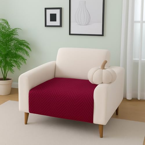 Image of Amazon Basics - Velvet Quilted Make Your Own Sofa Cover |1 Seater | Multi-Layered Fabric |70cm x 70cm | 350 GSM | Color - Maroon
