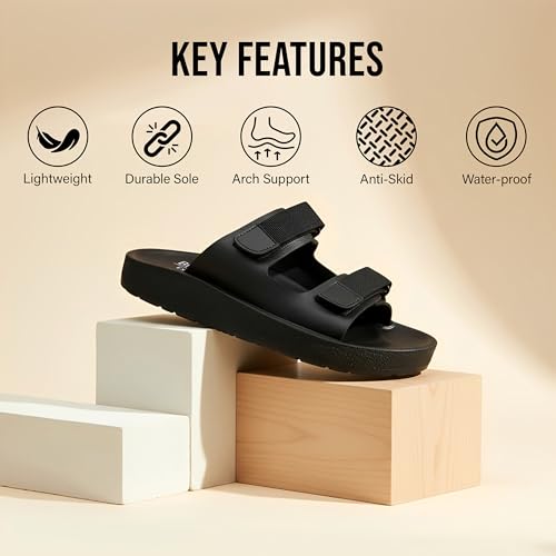 Image of BRUTON Stylish Men's Sandals Comfortable, Lightweight & Anti-Skid PU Material Casual for Office & Daily Use