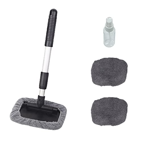 Car Windshield Cleaner Wand Cleaning Kit Interior,Car Window Cleaning Tools For Wiper Fluid And Defogging,Invisible Glass Cleaner Automotive Tools With Spray Bottle #TOP4
