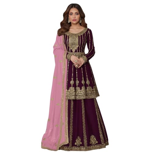 Image of SHAFNUFAB Womens Net Semi Stitched for Ladies use for women for lehenga suit for punjabi And lehenga suit for for wedding