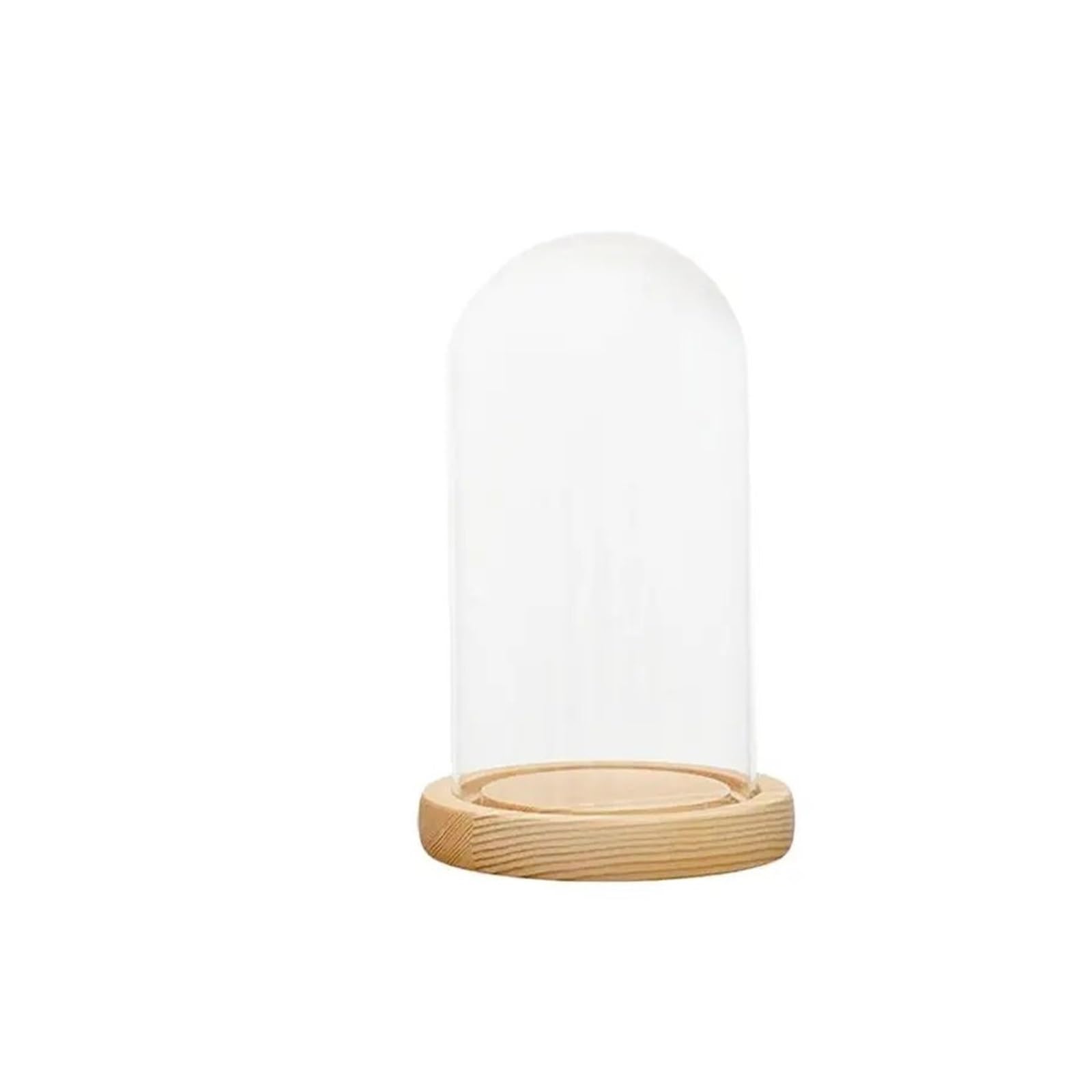 GIYXHU 2PCS Glass Dome Cloche Bell Jar Wooden Base For Party And Wedding Decorations for Plant Collection