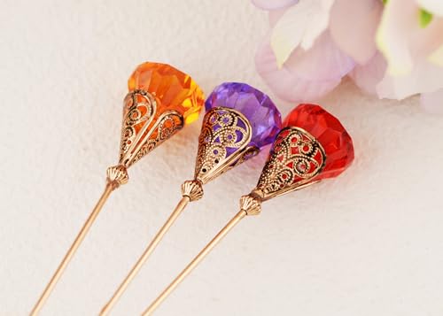 Image of Alilang Classic Vintage 3Pcs Hat Brooch Pin Set with Rhinestone and Pearl Accents for Scarves and Hats Lapel Pin Accessories